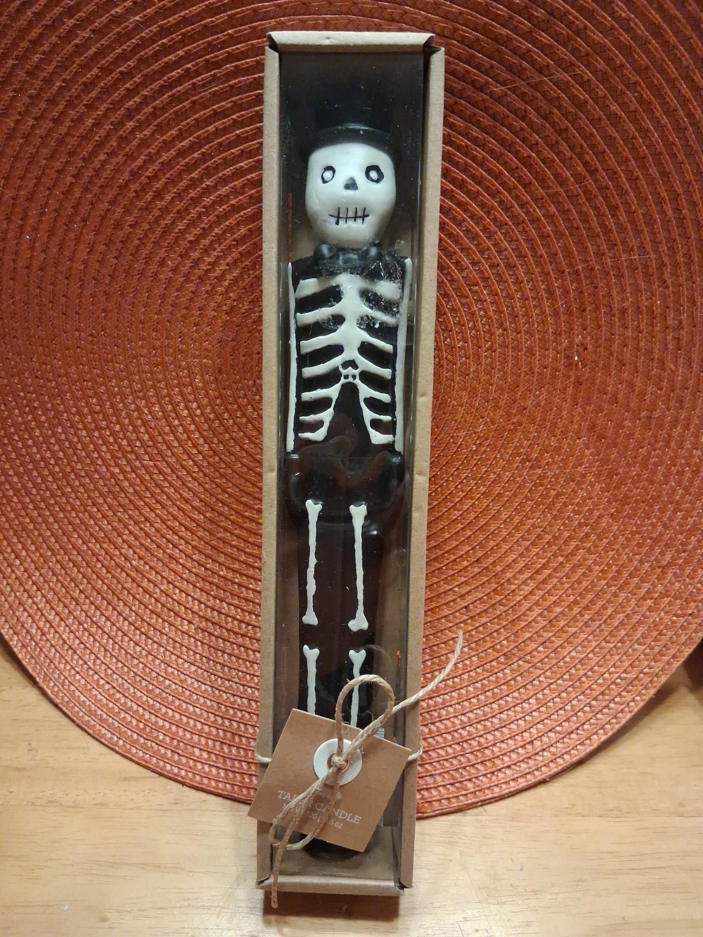 Halloween Skeleton In Top Hat Taper Candle 3.5oz NIB